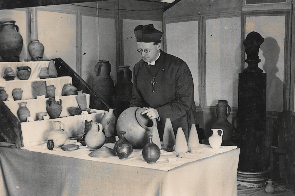 Pottery and artefacts from the collection the Abbey Community assembled in England