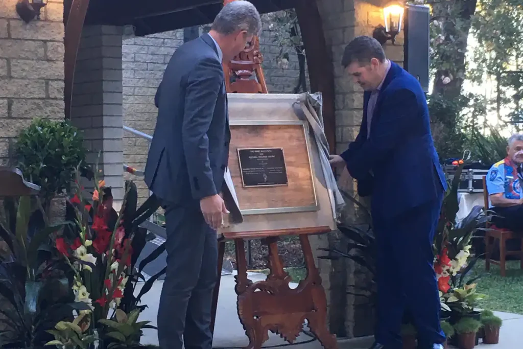 The commemorative plaque unveiled at the opening of the Abbey Multi-Faith and Cultural Dialogue Centre in August 2018