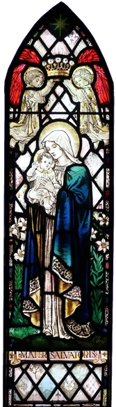Mater Salvatoris stained glass panel by Karl Parsons